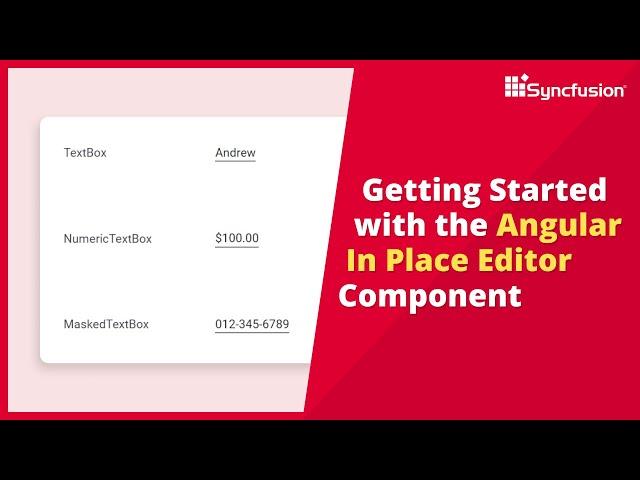 Getting Started with the Angular In-place Editor Component