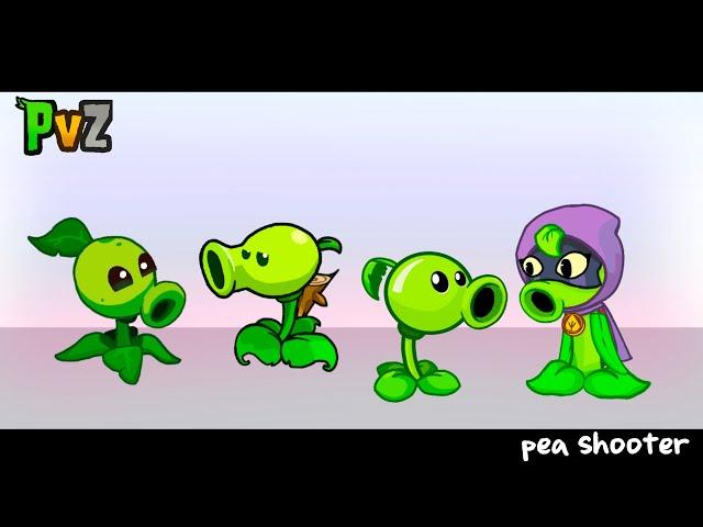 Peashooters from different parts (animation)