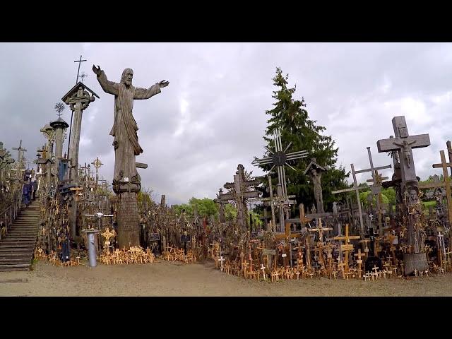 Mysterious Hill Of Crosses With Rainbow - Lithuania