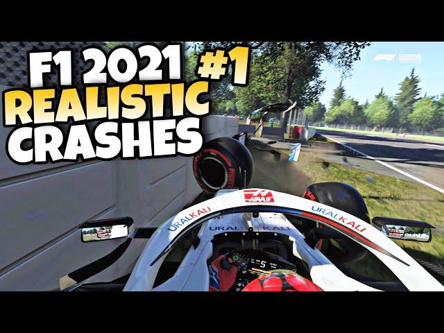 F1 2021 REALISTIC CRASHES #1