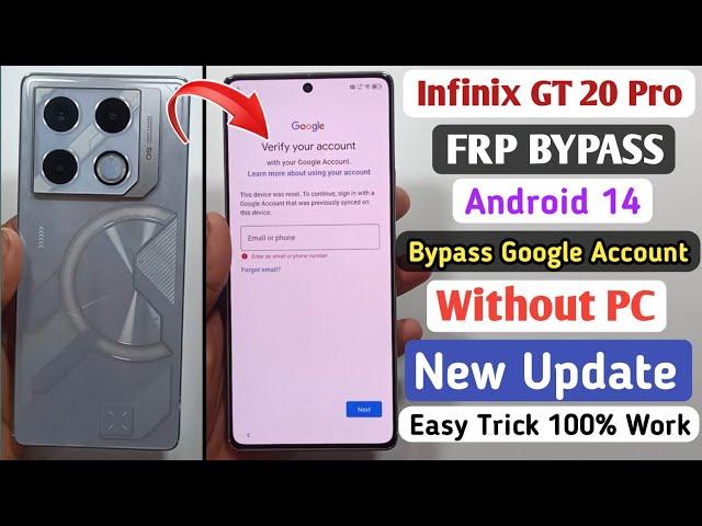 Infinix GT 20 Pro Frp Bypass Android 14 | Infinix GT 20 Pro (X6871) Frp Lock Remove Without Pc