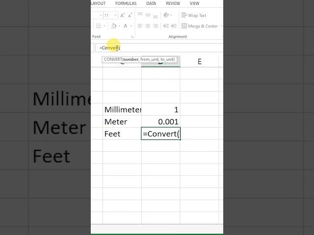 Convert Millimeter into Feet / Foot in Microsoft Excel #feet #excel #shorts