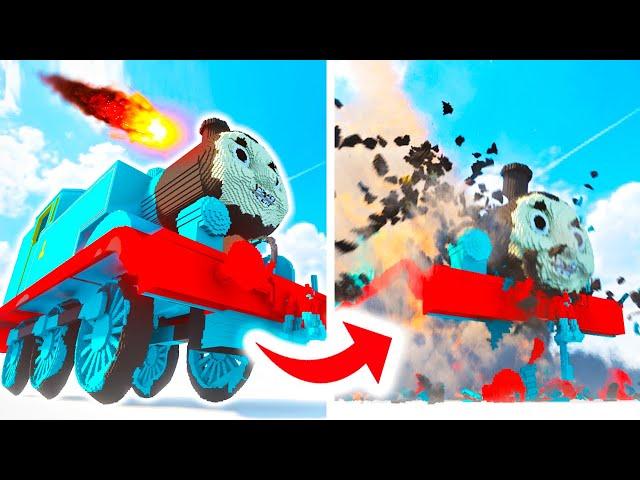 Destroying Giant Thomas Lego Train In Teardown!