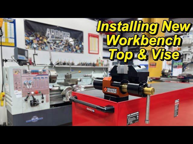 SNS 375: Orange Bench Vise, Steel Workbench Top, Octane T-Slot Covers