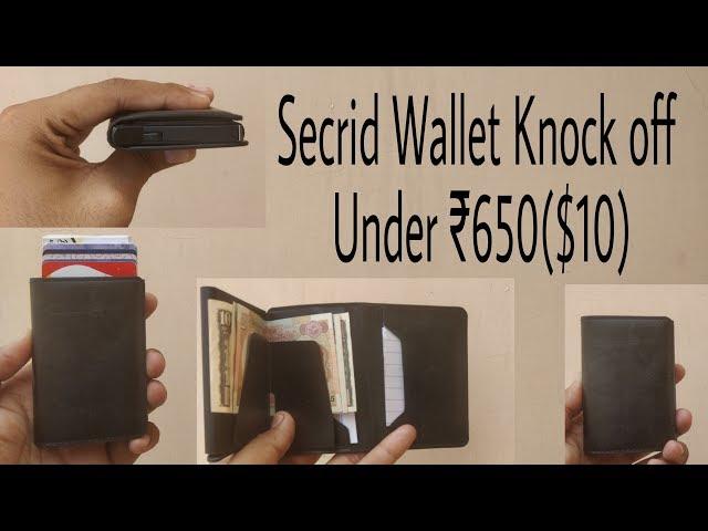 Black Leather RFID Wallet with money pocket (Secrid Wallet Knock Off Under $6-10)
