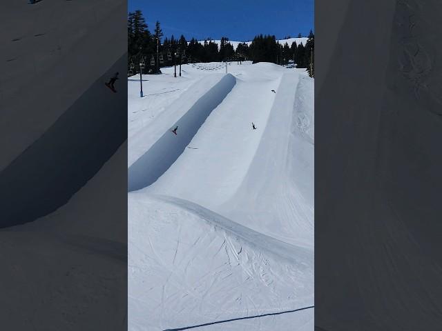 Snowboarders in the half pipe at Mt. Hood Meadows. #snowboarding #winter