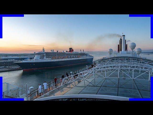 Queen Anne trifft die Queen Mary 2 in Southampton | 4-Fach Anlauf | 14.07.2024 | 4K