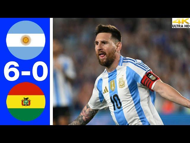 MESSI HAT-TRICK  ARGENTINA VS BOLIVIA (6-0) EXTENDED HIGHLIGHTS (ALL GOALS)