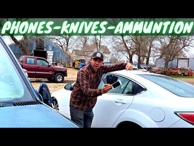 I Found MULTIPLE Phones, Weapons, Money, & More In An Abandoned Car At The Junkyard! TREASURE HUNT!