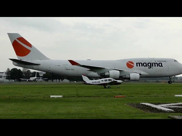 Magma Aviation Boeing 747 400F Short landing  at Kemble Airport - 10/10/2023