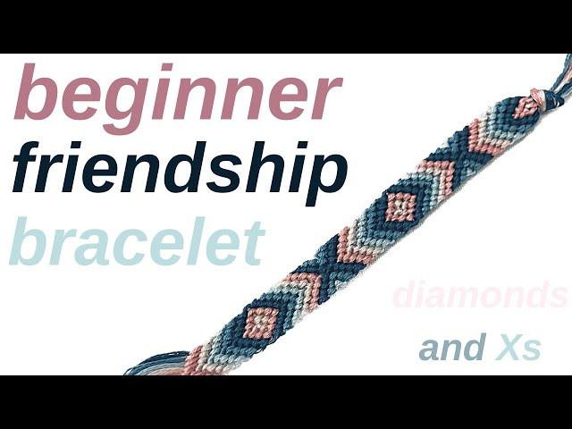 diamonds and Xs tutorial (beginner) || friendship bracelets