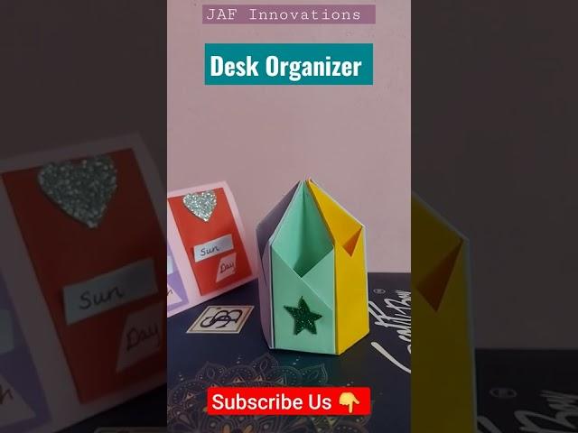 Desk Organizer | Origami paper pen/pencil holder #shorts #diy #craft #deskorganizer #Origami