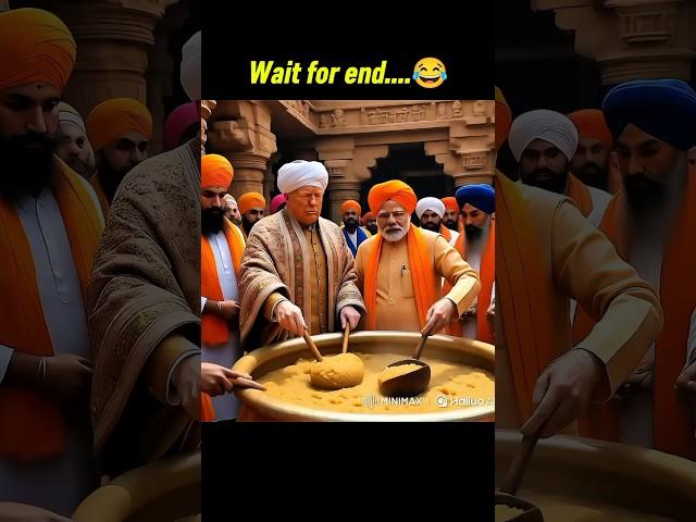Modi & Trump Make Halwa on Indian Street | Desi Chef Duo#ytshorts #trump #modi #halwa #funny