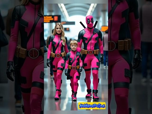 Deadpool Family Cosplay#shorts #short #marvel #deadpool
