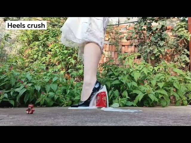 Black heels crush cans