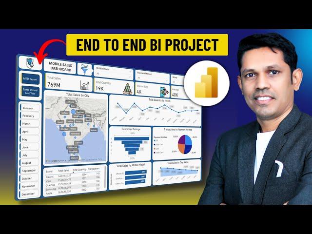 Power BI Dashboard End to End Project with DAX Formula for Beginners 2025 - (Practice file included)