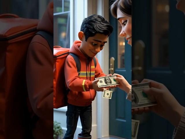 A Delivery Boy’s Rainy Night Changed Everything | Heartwarming Story #youtubeshorts #trending #ai