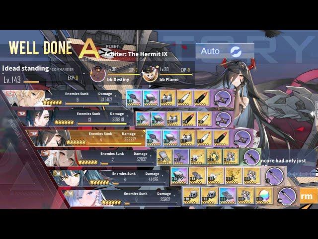 Azur lane Full KMS vs Arbiter hermit hard mode (one shot) auto