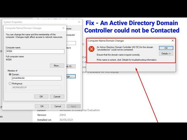 Fix: An Active Directory Domain Controller Could Not be Contacted | cannot connect to domain