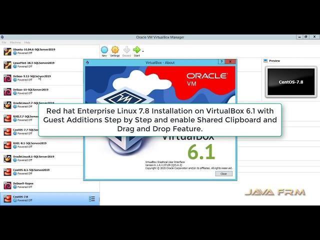 Red hat Enterprise Linux 7.8 Installation on VirtualBox 6.1 with Guest Additions Step by Step