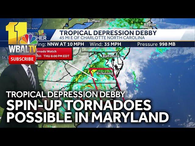 What will be the worst of Debby's impact on Md.?