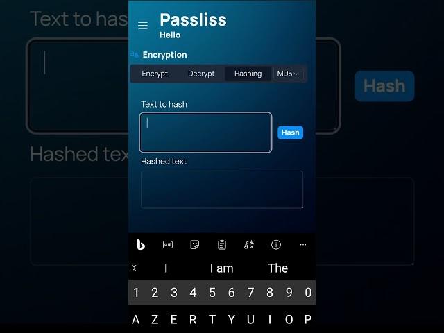 Hash text with Passliss