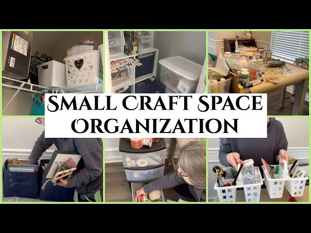 Small Craft Room Organization | Craft Space Organization on a Budget | Dollar Tree Organization