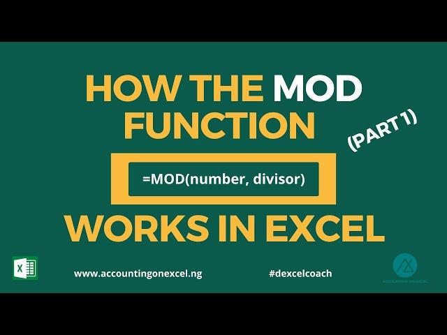 HOW THE MOD EXCEL FUNCTION WORKS - PART 1