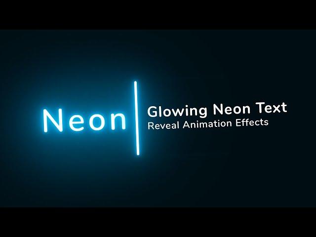 Glowing Neon Light Text Reveal Animation Effects | Html CSS