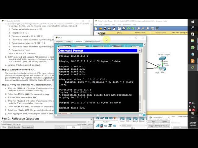 [CCNA S2] 9.3.2.11 Configuring Extended ACLs Scenario 2