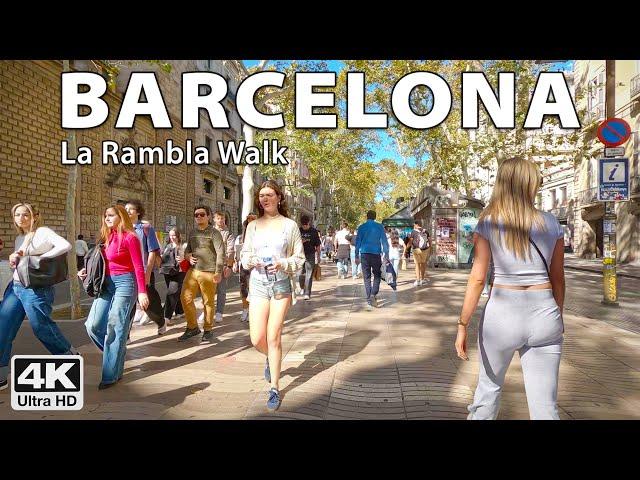 Barcelona | La Rambla & Mercat de la Boqueria | 4K UHD Virtual Walking Tour, Spain