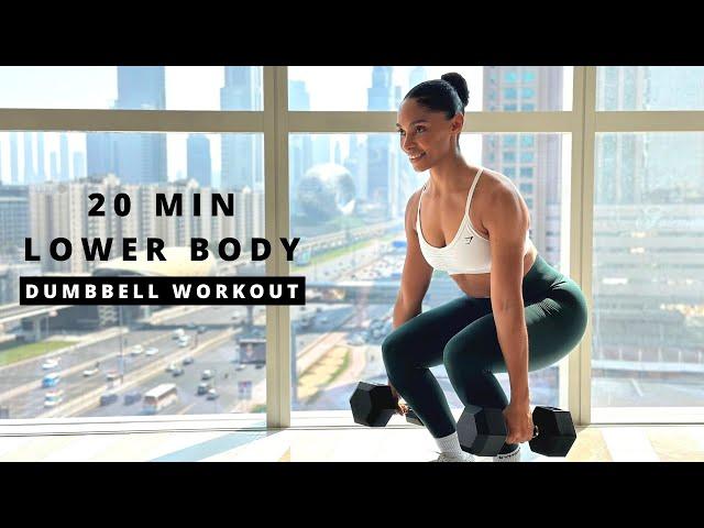 20 Minute - Lower Body Workout using Dumbbells [Build muscle & strength]