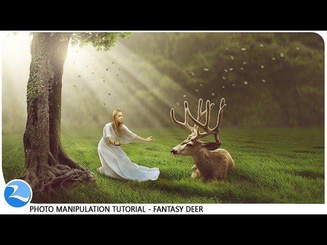 Making Dramatic Lights Fantasy Deer Photo Manipulation Photoshop Tutorial