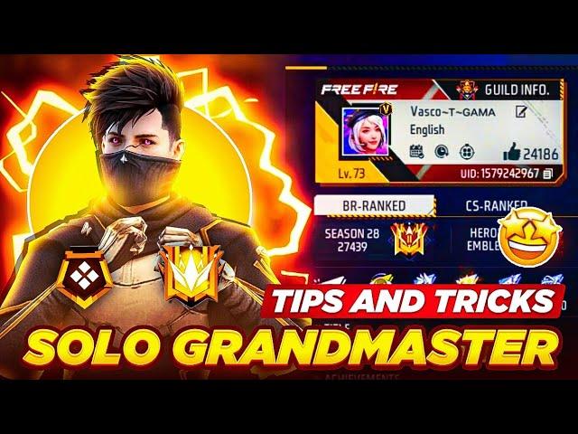 BR SOLO GRANDMASTER RANK PUSHING TIPS AND TRICKS || solo grandmaster tips #rank #freefire