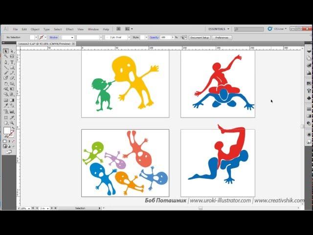 Adobe Illustrator. Урок 2. Рабочее области (Aftboards) . (Бориса Поташника)