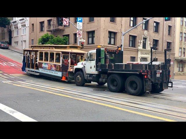 San Francisco Cable Car Needs a Push!  Rare!