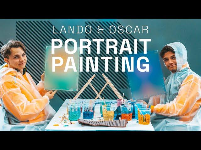 Lando Norris and Oscar Piastri take on Portrait Painting