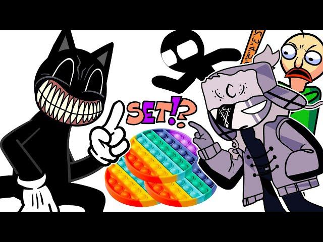 FNF Characters VS Cartoon Cat | POP-IT Battle | FRIDAY NIGHT FUNKIN ANIMATION | SPECIAL EDITION