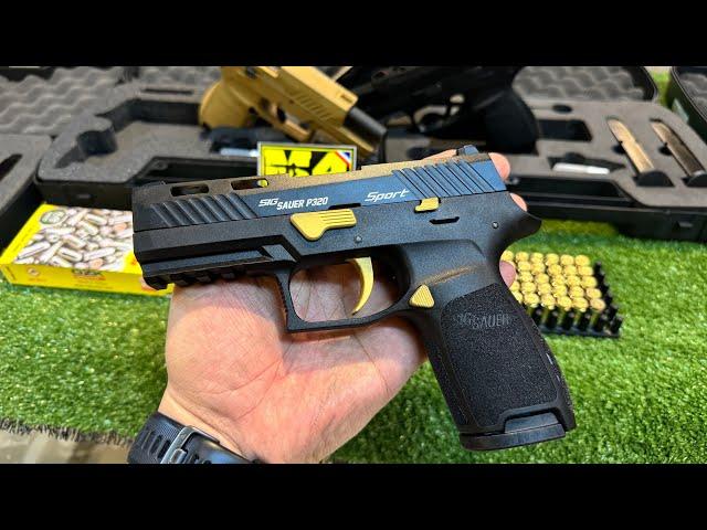 SIG SAUER P320 SPORT ใหม่ล่าสุดจากค่ายCEONIC ทดสอบปืนแบลงค์กันงานตุรกีคุณภาพดี สีดำ+ทอง มาใหม่สวยๆ