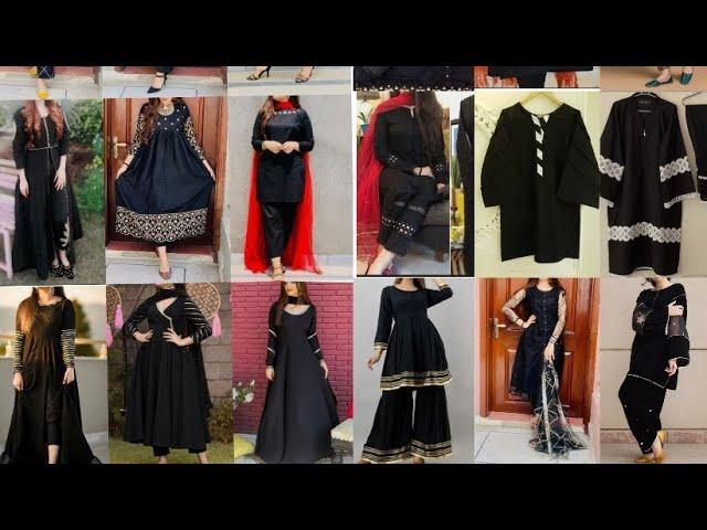 black dress designing ideas|ayesha's stitching ideas 