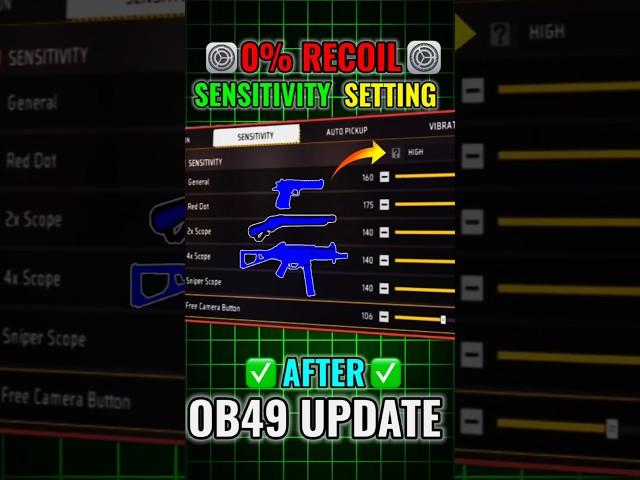 Free Fire Headshot setting 2025  Ob49 Update Settings ️| Sensitivity + Hud Settings Free Fire
