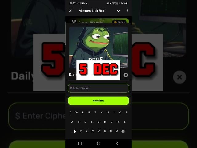 Memes Lab Bot Daily Code Today 5 December | Memes Lab Cipher Code | Daily Memecoin Cipher Today