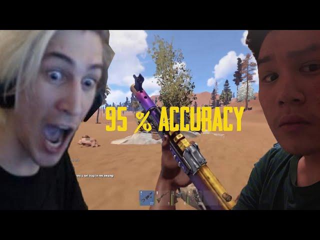 xQc - Shroud reacting to hJune crazy recoil control in Rust