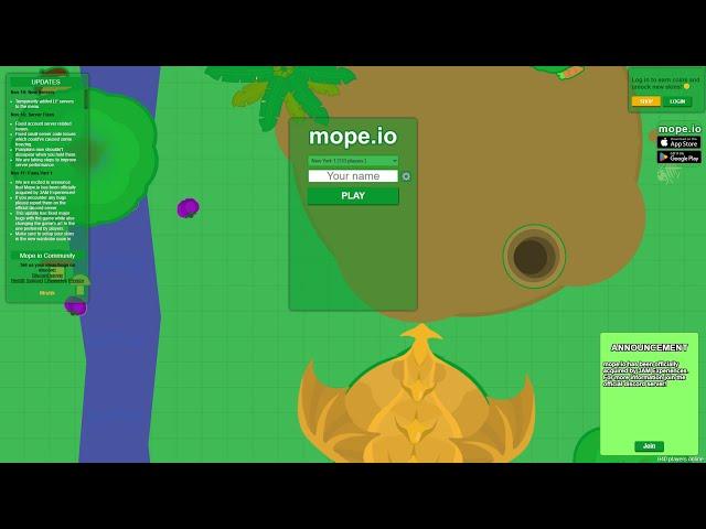 Mope.io LIVESTREAM! Mope NEW UPDATE! S1 Graphics, Skins + NEW SERVERS ! Server: FF2 LF