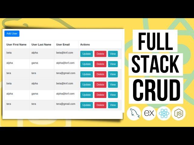 Build a Full-Stack CRUD App Using React, Node, MySQL for Beginners