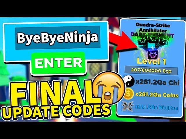 ALL 37 *FINAL* Update Codes in Ninja Legends *RIP* Roblox Ninja Legends