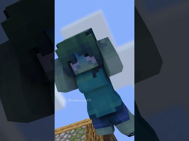 Minecraft Zombie Girl Falling2 Bad End - minecraft animation #shorts