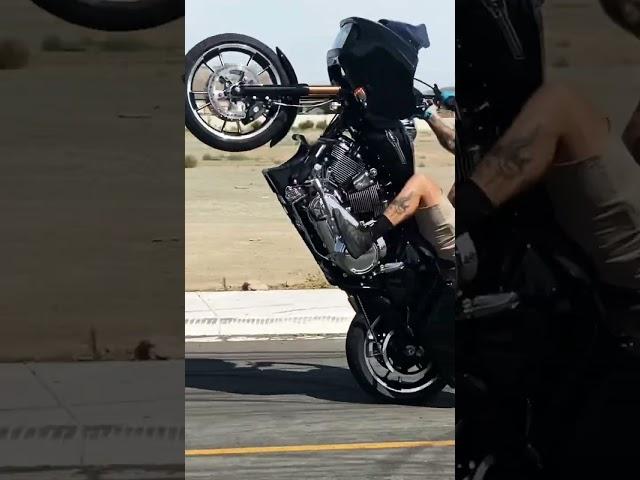 Epic wheelie fail on a bagger