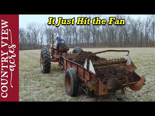 Another not so perfect day using Vintage Farm Equipment.  Spreading Manure like they did in 1961.