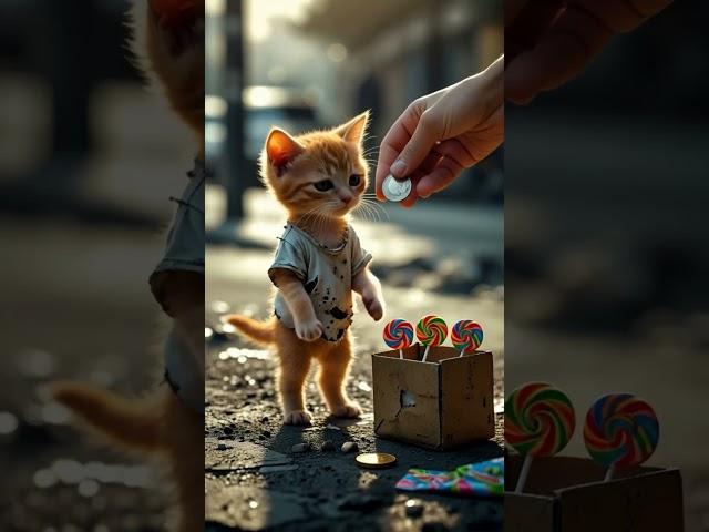 Bullied Poor Cat Works Hard to Afford a School Uniform  #poorcat #nevergiveup #emotionalshorts